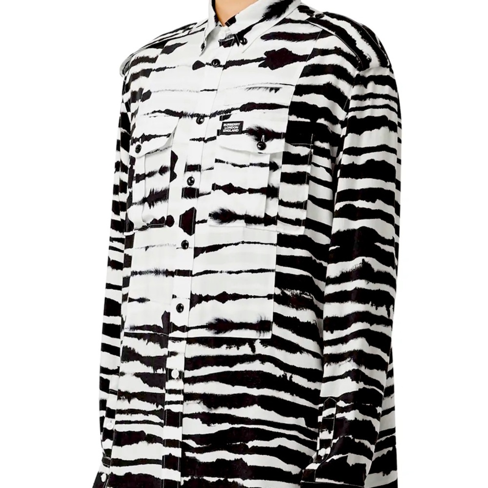 Burberry Zebra Print Oversized Shirt